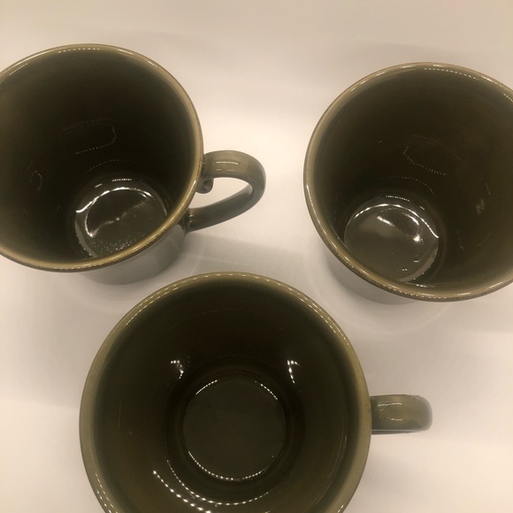 Williams Sonoma Coffee Mugs Made In Portugal Set Of 3 Olive Green - Picture 7 of 9